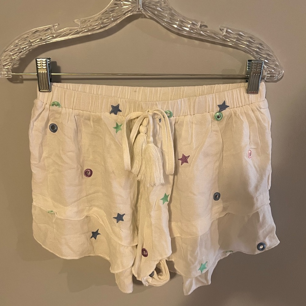 White flowy shorts